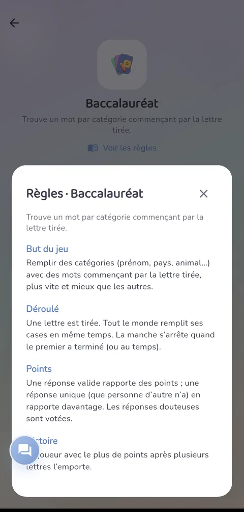 Capture d'écran — Baccalauréat : Les règles, toujours à portée de main