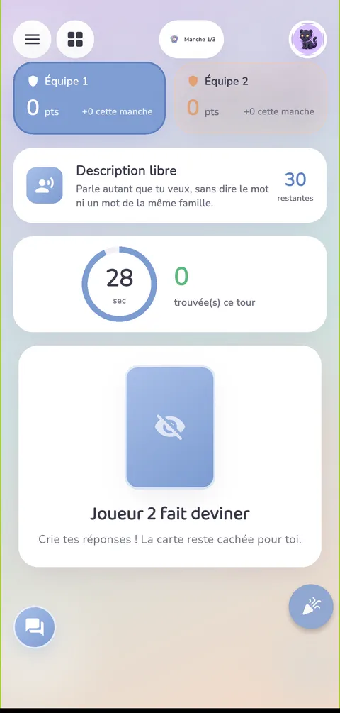 Capture d'écran — Top Chrono : Une partie en cours